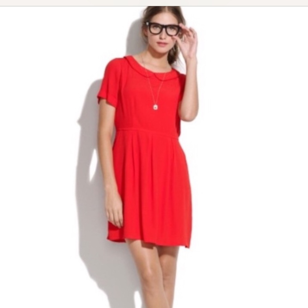 Madewell red Peter pan collar dress